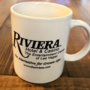 Riviera Hotel & Casino Las Vegas Coffee Cup/Mug ~ Comedy beyond relief